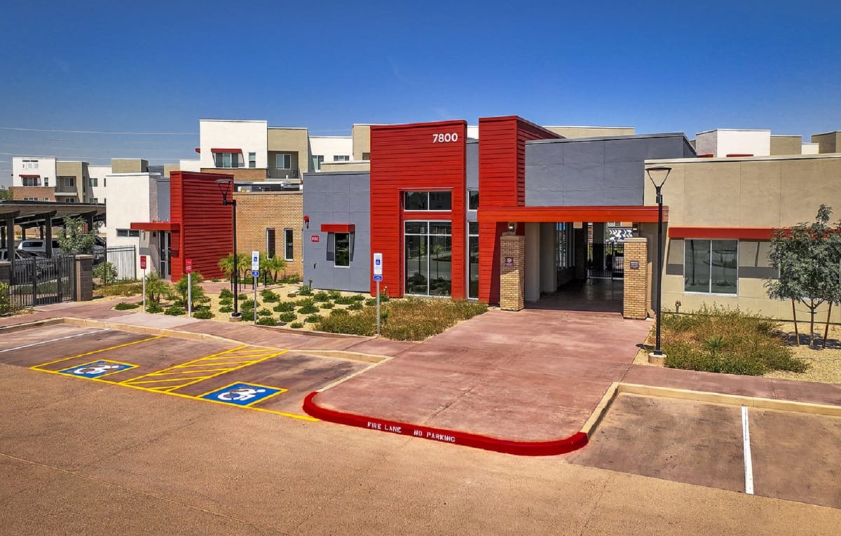 Building exterior at Aviara Flats.