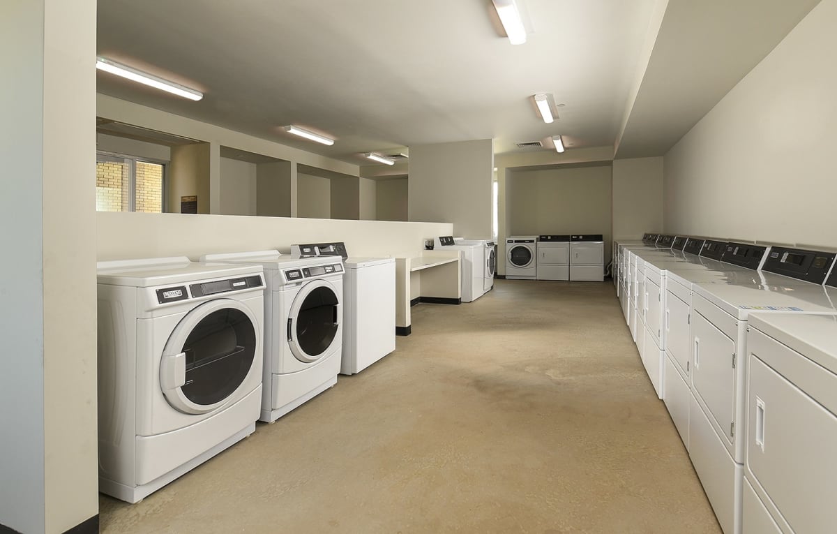 Shared laundry room at Aviara Flats.