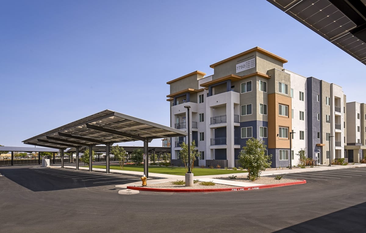 Parking area at Casa Azure 55+ Apartments.