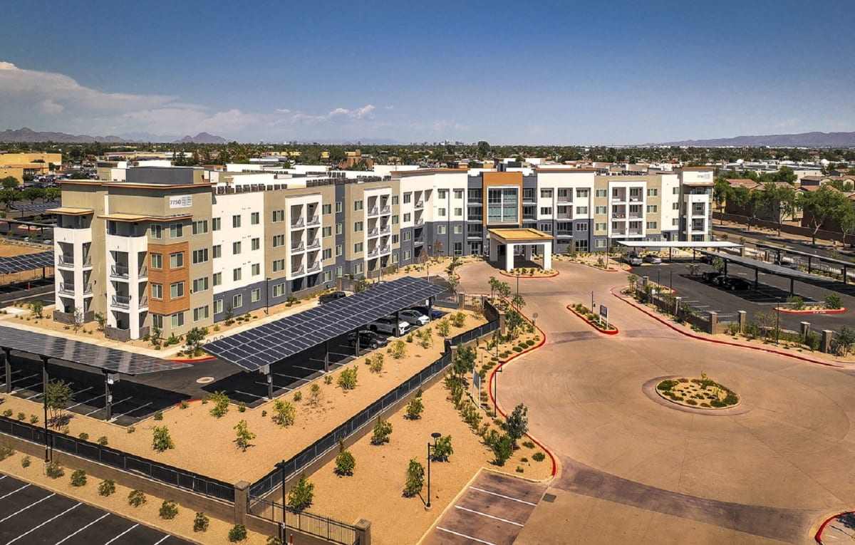 Aerial community view at Casa Azure 55+ Apartments.