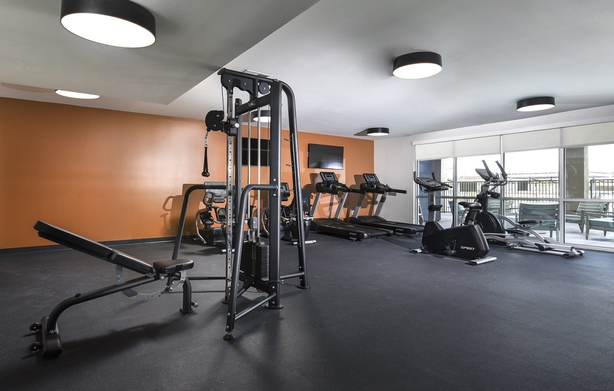 Fitness room at Casa Azure 55+ Apartments.