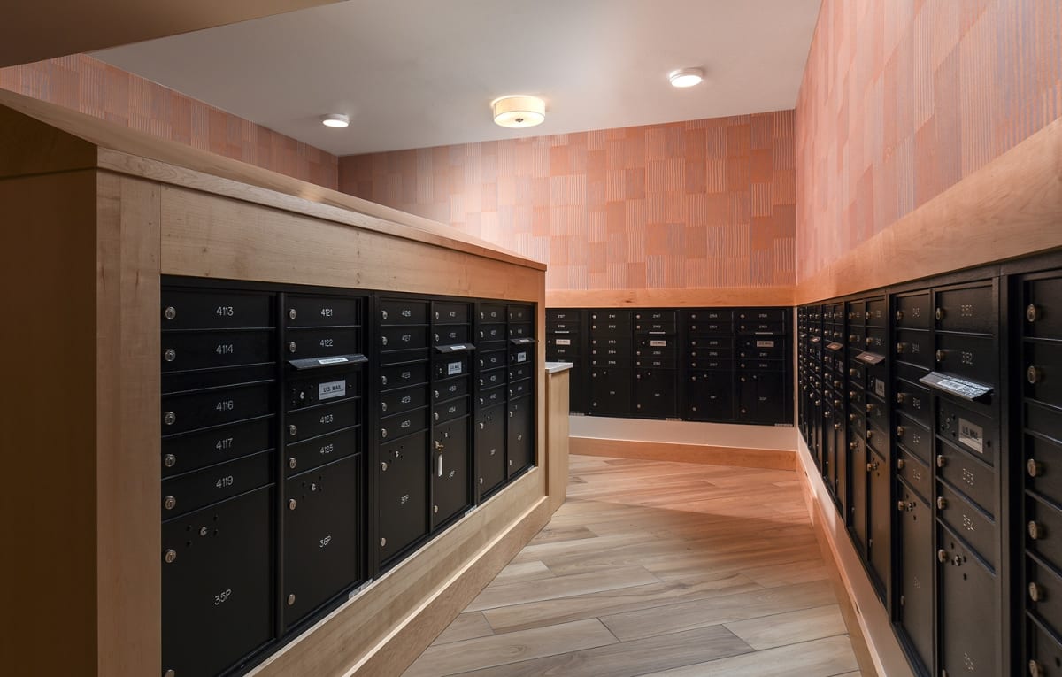 Resident mailboxes at Casa Azure 55+ Apartments.