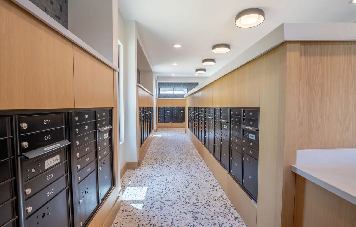 Resident mailboxes at Vista Ridge Apartments.