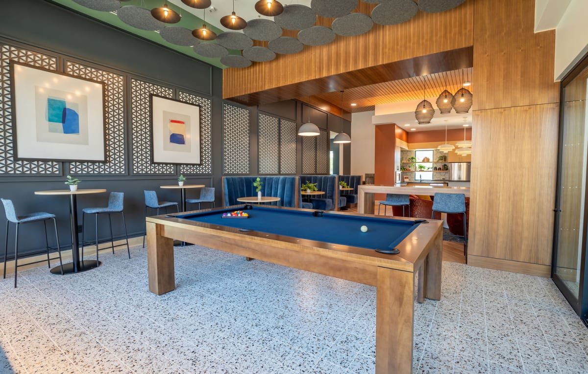 Shared game room at Vista Ridge Apartments.
