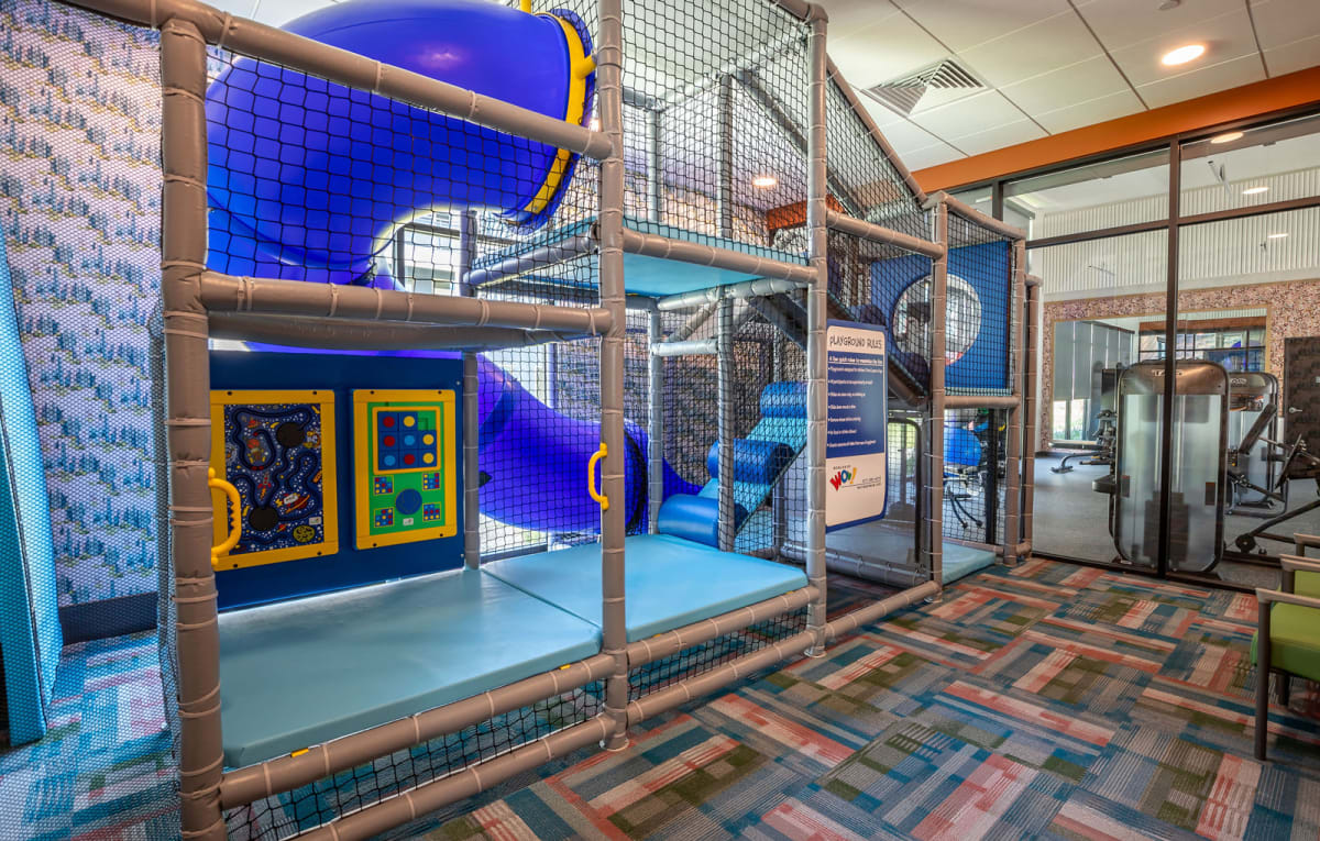Indoor children’s play area at Vista Ridge Apartments.