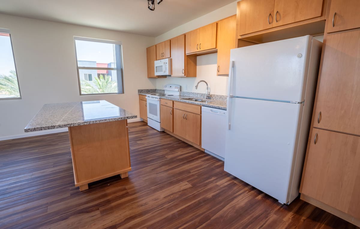 Apartment kitchen — representative home at Vista Ridge Apartments.