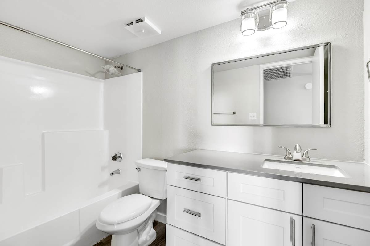 Apartment bathroom — representative home at Solara.