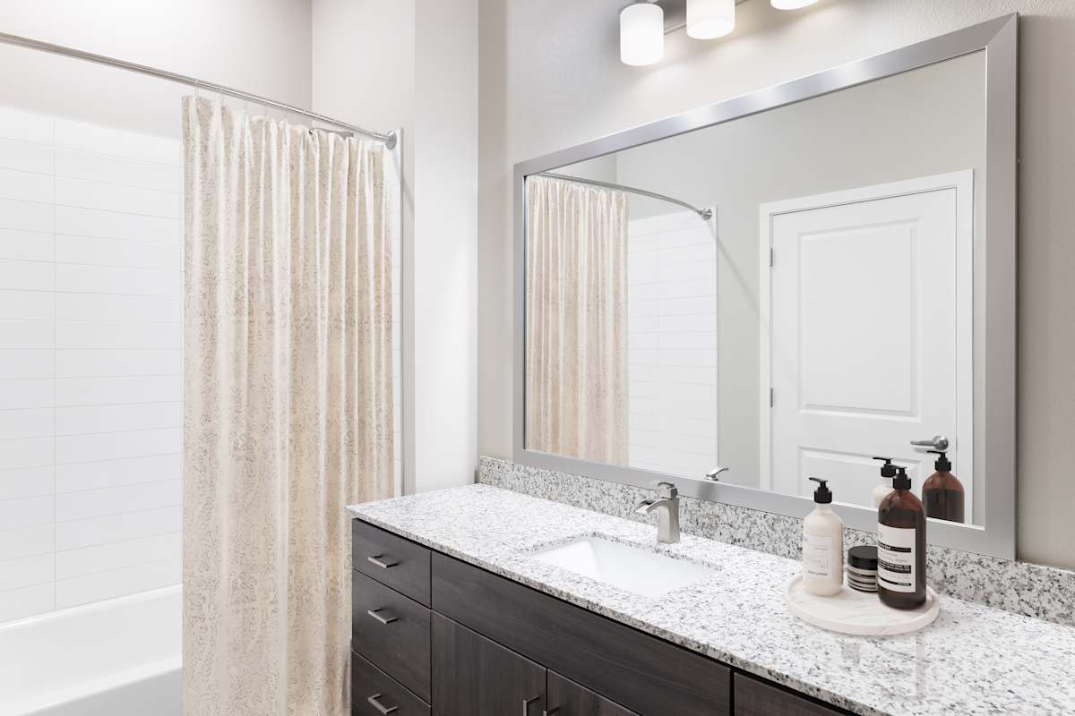 Apartment bathroom at The Tessera.