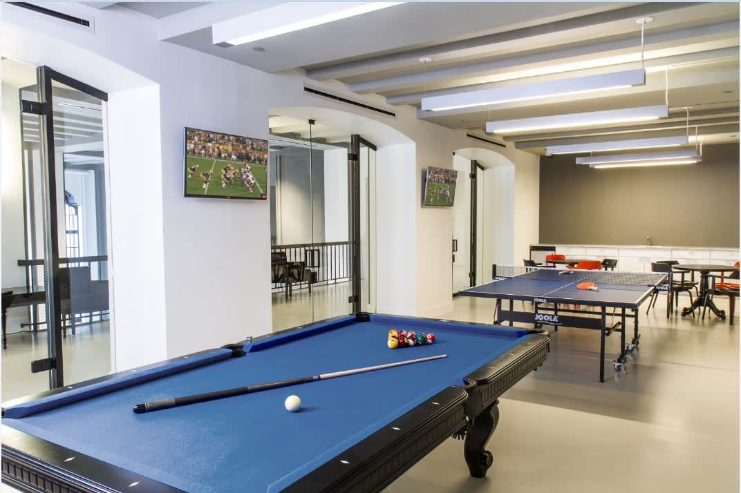 Game room with pool table