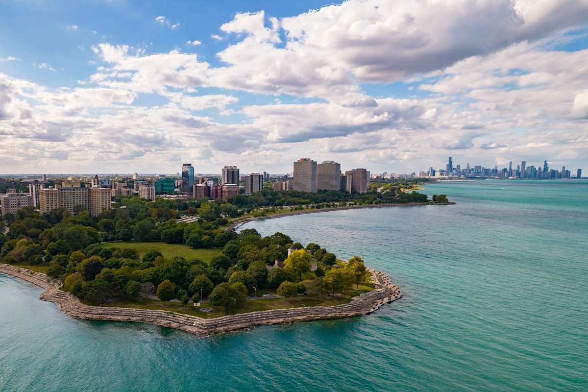 Promontory Point aerial view