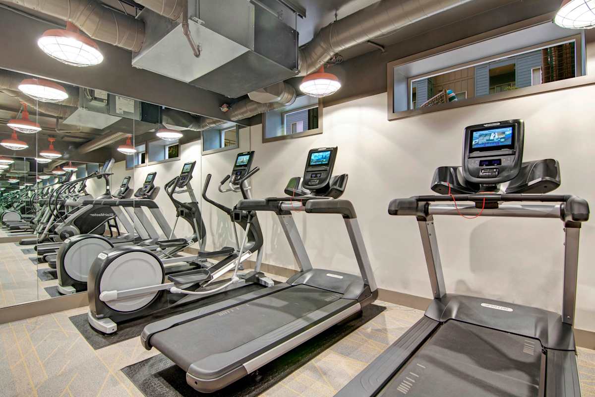 Echo Lake Apartments fitness studio cardio equipment - Shoreline, WA