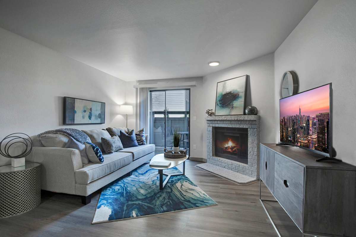 Taluswood Apartments furnished living room interior - Mountlake Terrace, WA