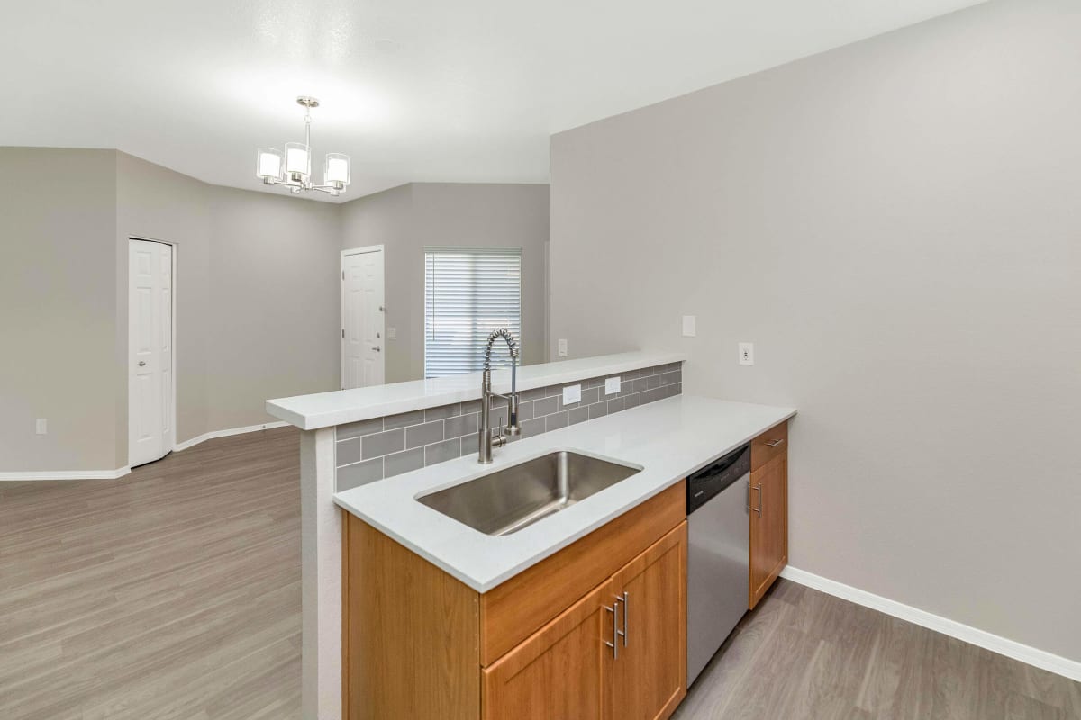 Apartment kitchen — representative home at Townhomes at Biltmore.