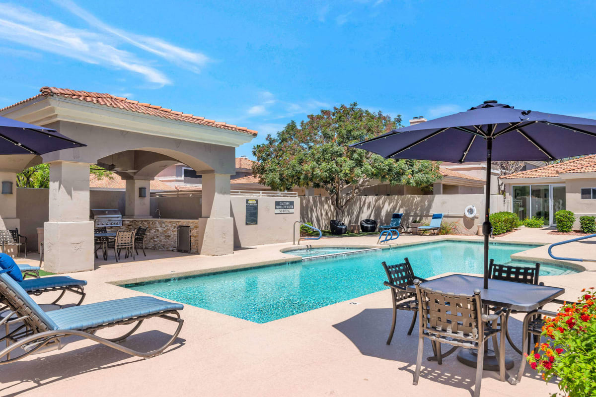 Pool and poolside area at Townhomes at Biltmore.