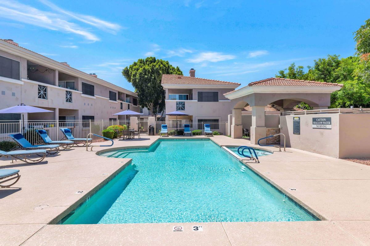 Pool and poolside area at Townhomes at Biltmore.
