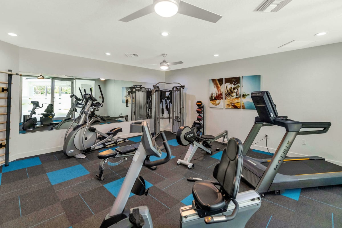 Fitness room at Townhomes at Biltmore.