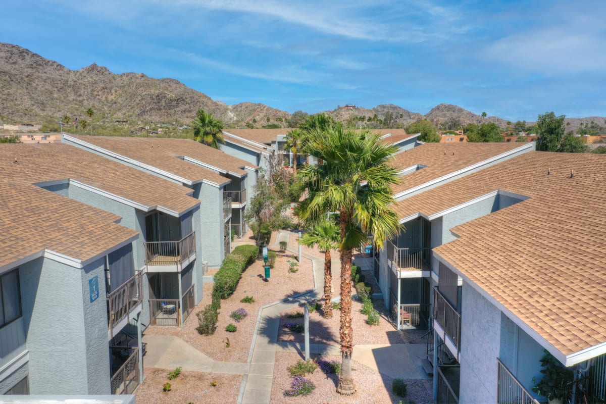 Aerial community view at North Mountain Apartments.