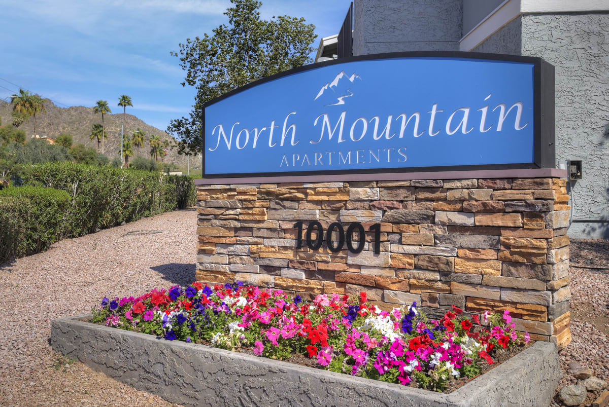 Building exterior at North Mountain Apartments.