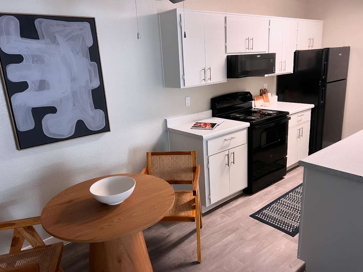 Apartment kitchen — representative home at North Mountain Apartments.