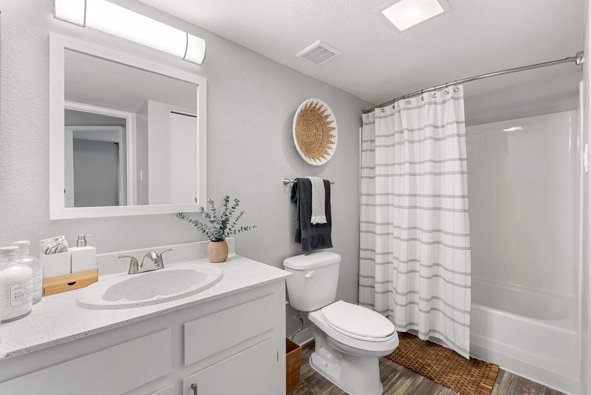Bathroom at West 35th Apartments.