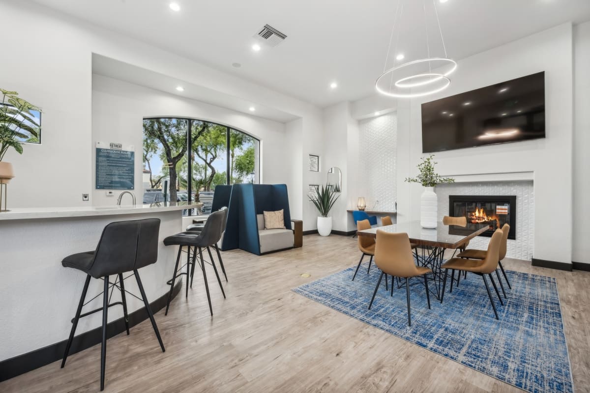 Shared interior space at The Retreat Apartments.