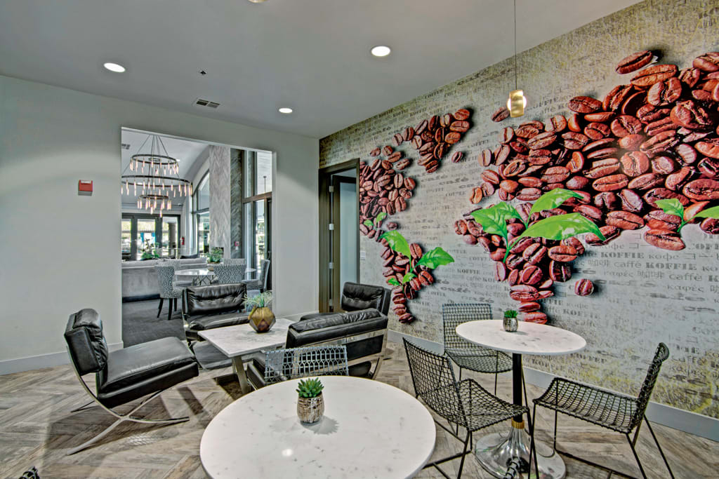 Shared interior space at Andante Apartments.