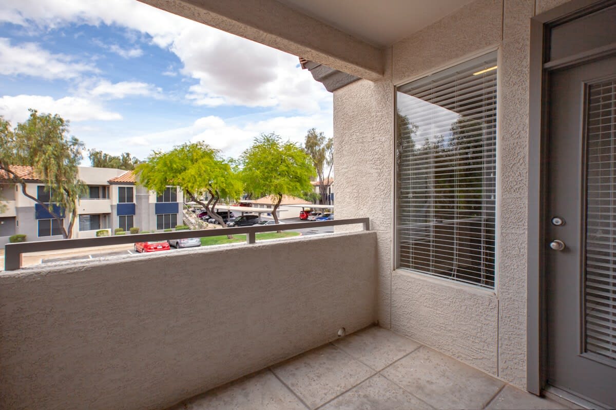 Balcony or patio at The Retreat Apartments.