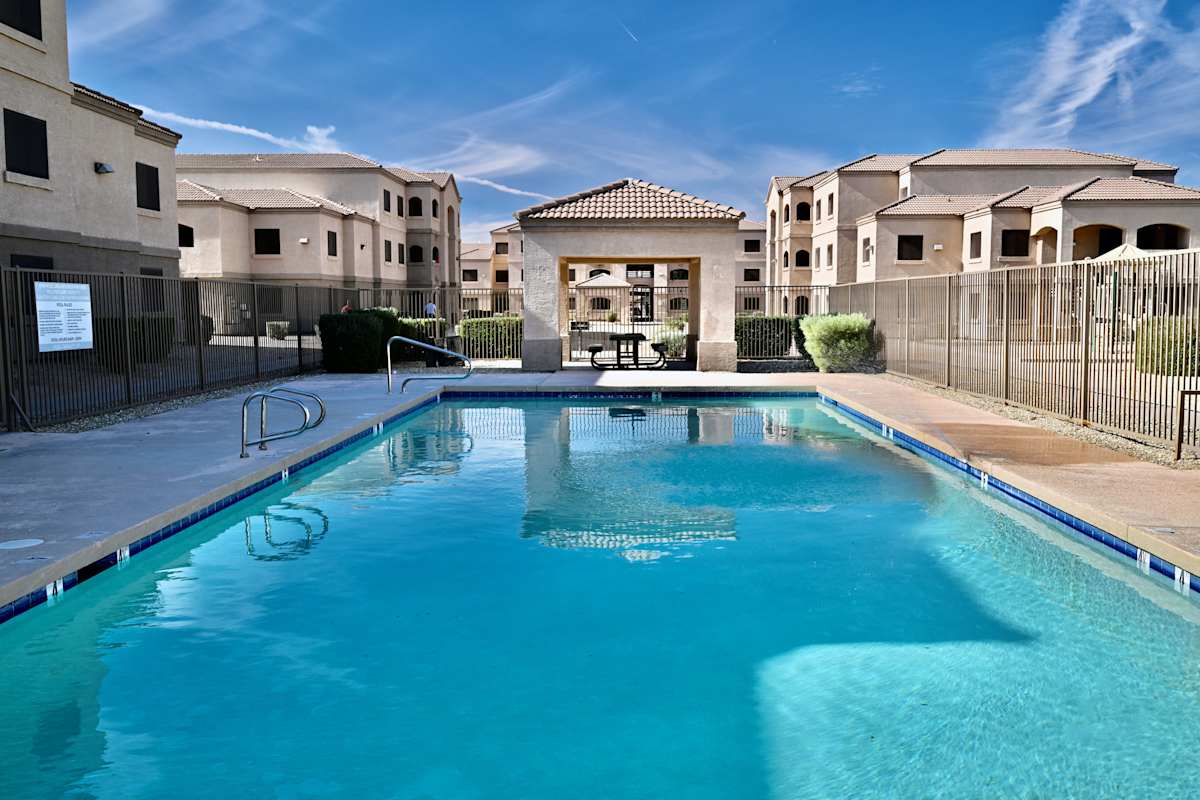 Pool and poolside area at Vineyard Estates.