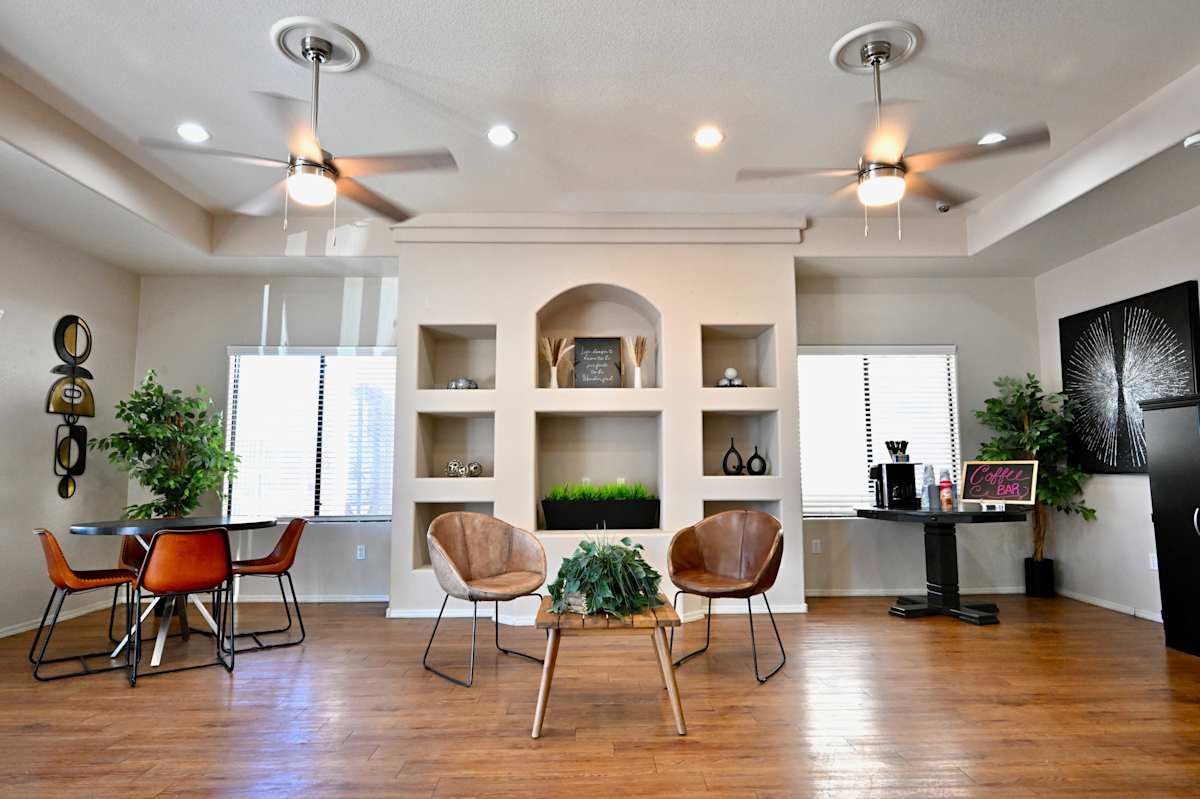 Shared interior space at Paradise Palms I.