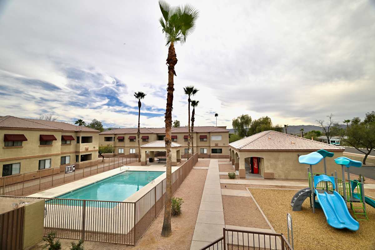 Pool and poolside area at Paradise Palms II.