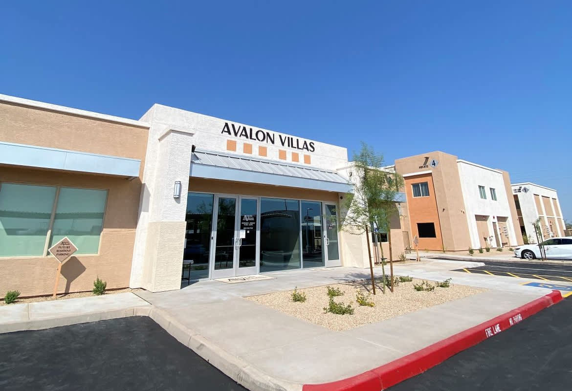 Community entrance at Avalon Villas Apartments.