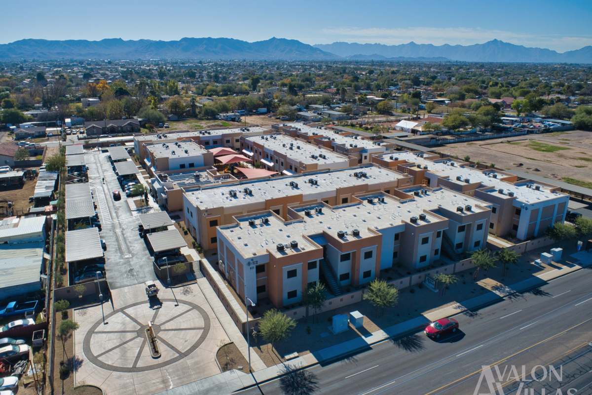 Aerial community view at Avalon Villas Apartments.