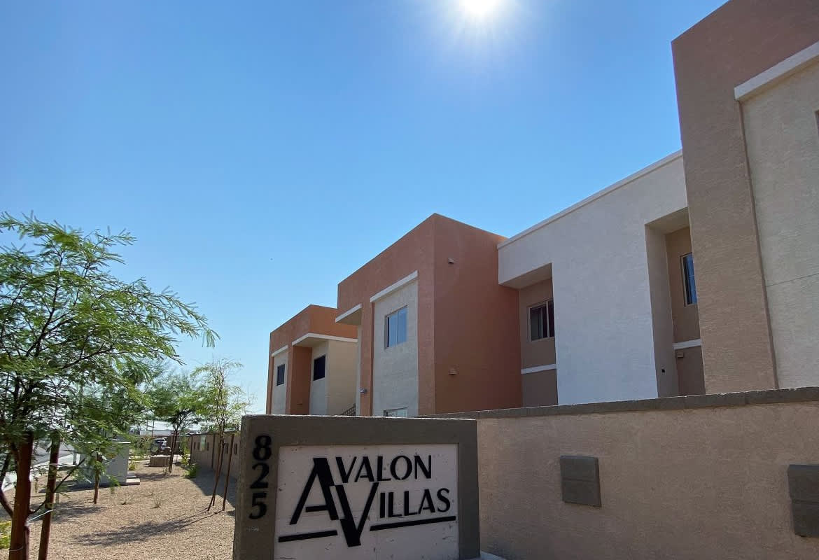 Community entrance at Avalon Villas Apartments.