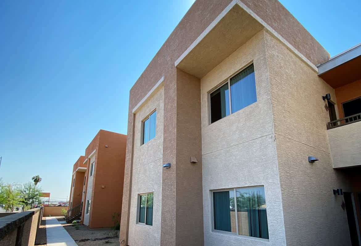 Building exterior at Avalon Villas Apartments.