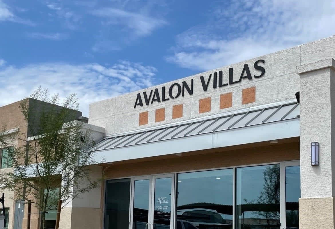 Community entrance at Avalon Villas Apartments.