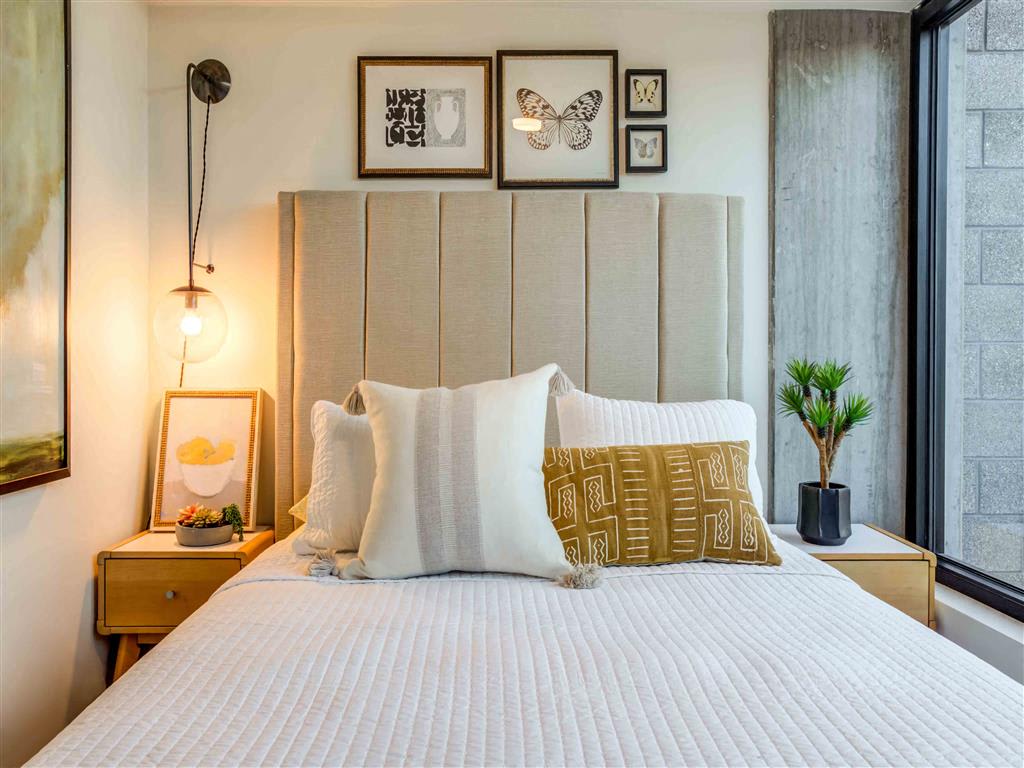 Furnished bedroom shown at Circa Central Avenue.