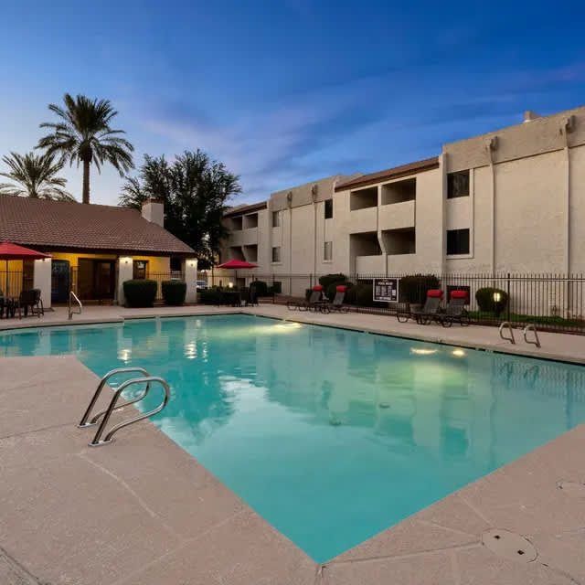 Pool and poolside area at The Place at Wickertree.
