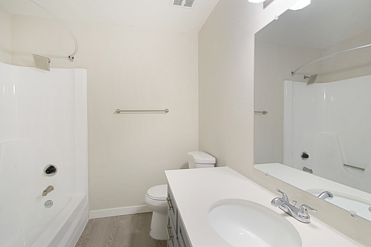 Apartment bathroom — representative home at Nightingale on 25th.