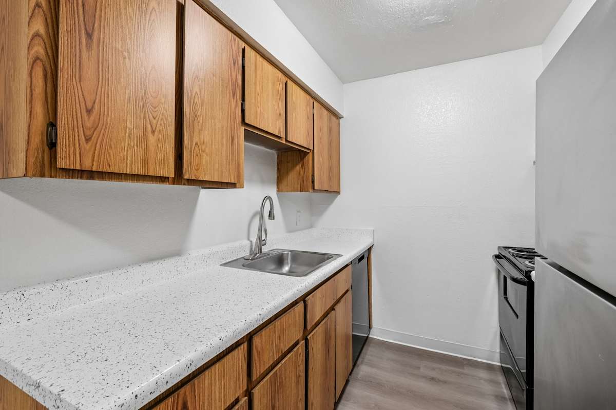 Apartment kitchen — representative home at Ember at North Phoenix.