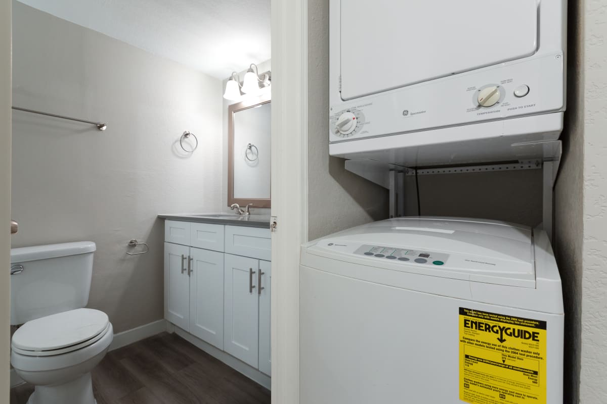 Apartment bathroom — representative home at Elara at Paradise Valley.
