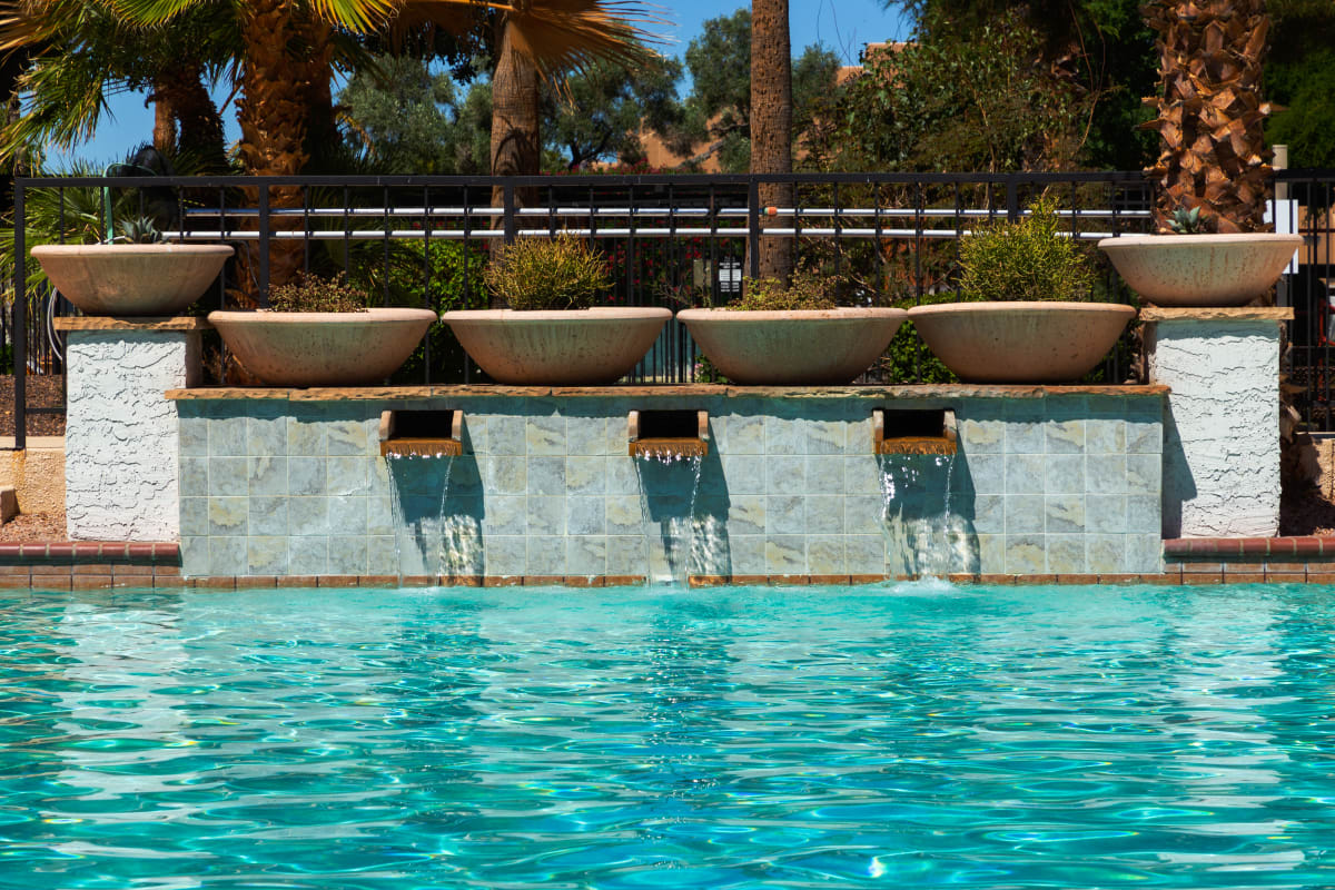 Pool and poolside area at Elara at Paradise Valley.