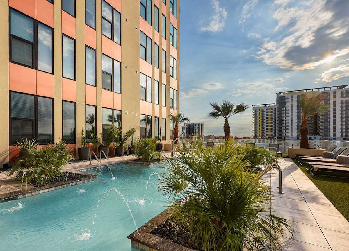 Pool and poolside area at Derby.