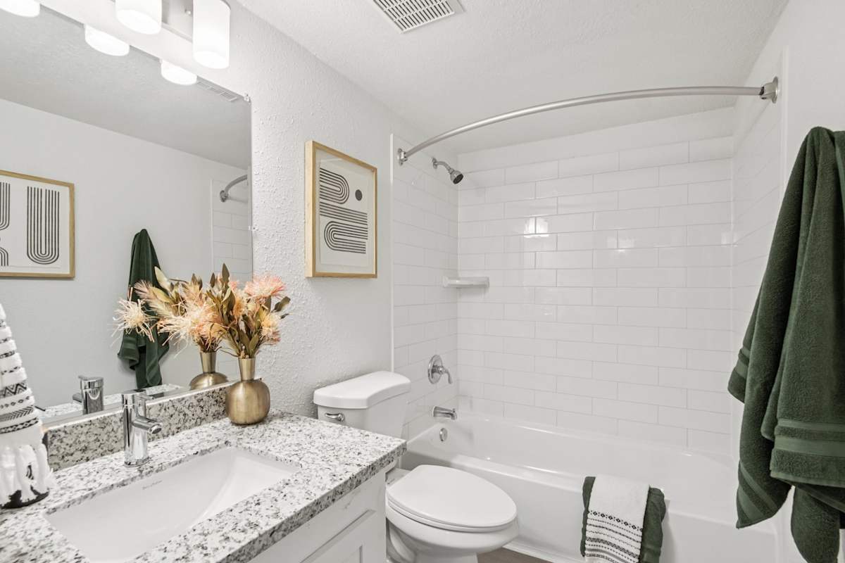 Apartment bathroom — representative home at Ardella on 28th.
