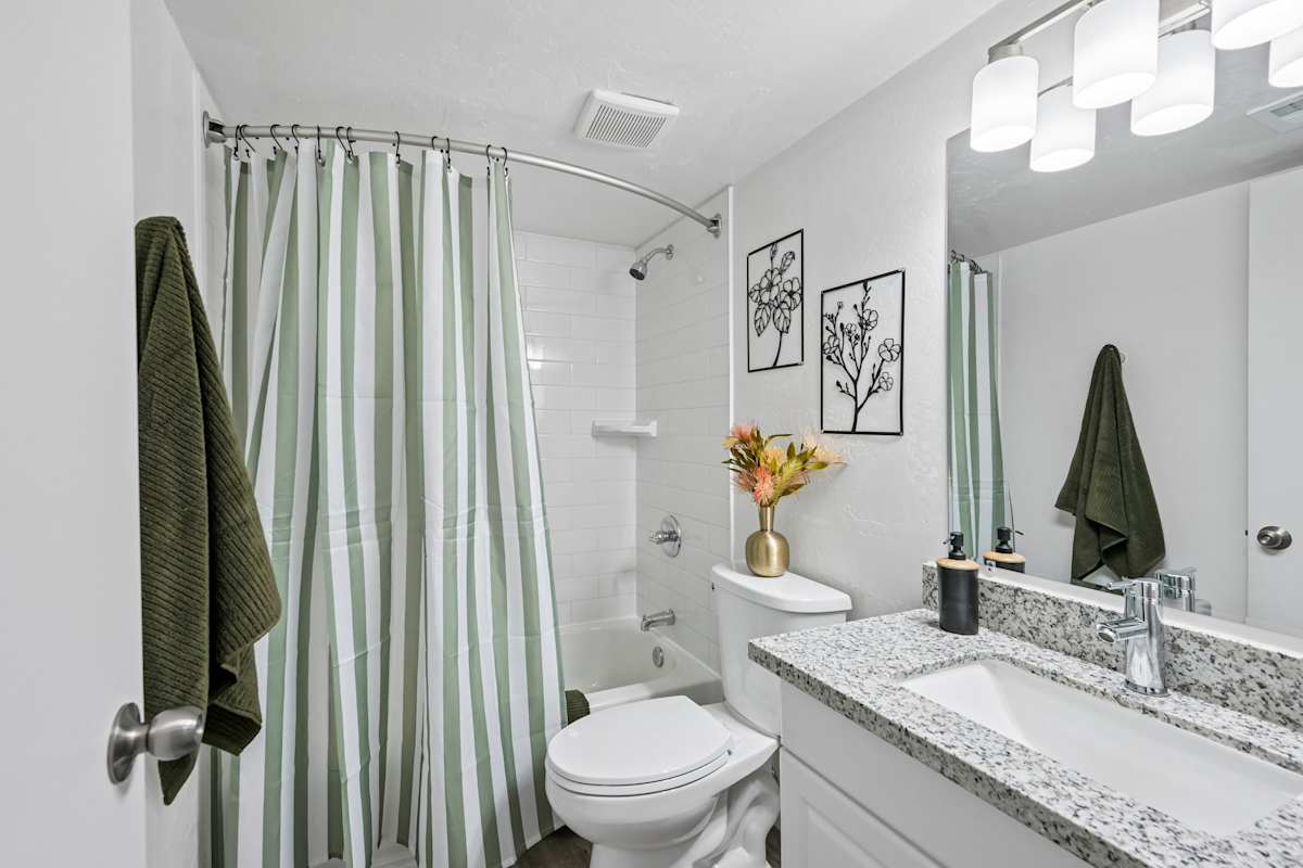 Apartment bathroom — representative home at Ardella on 28th.