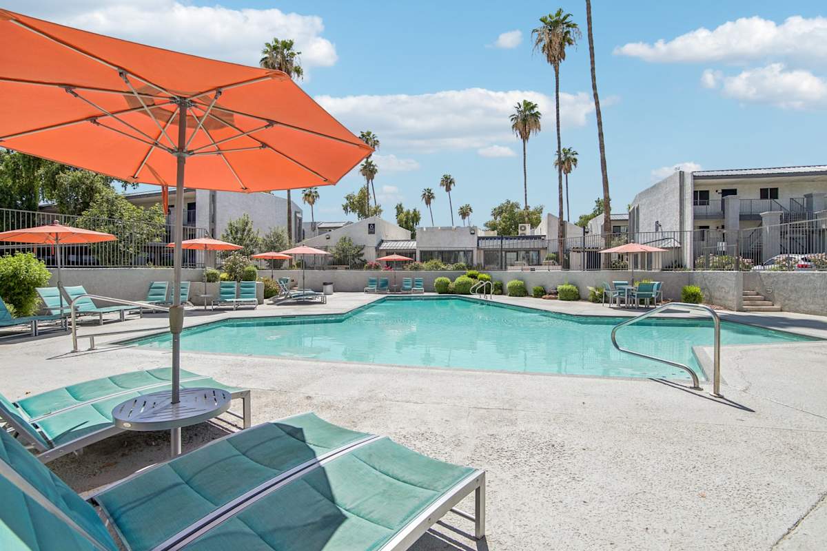 Pool and poolside area at Ardella on 28th.