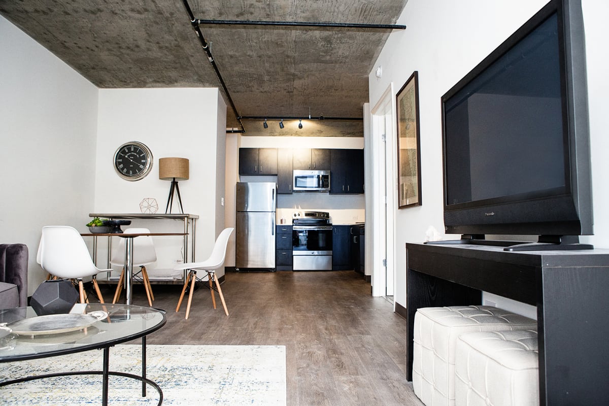 A closer look at Exposed Textured Ceiling Apartment