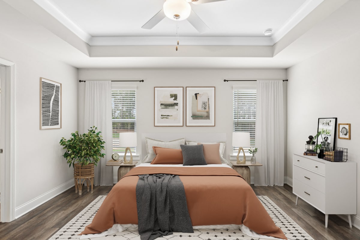 Overlook at Palisades Homes primary bedroom with large window - Dallas, GA