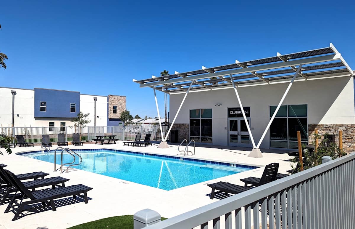 Pool and poolside area at Birdsong Phoenix.