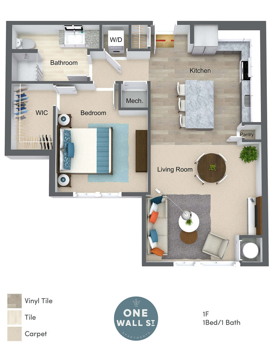 Bed 1 Bath Exotic Scandinavian Apartment Kitchen photo