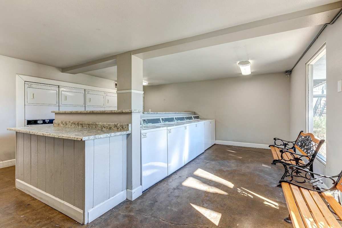 Shared laundry room at The Valencia.